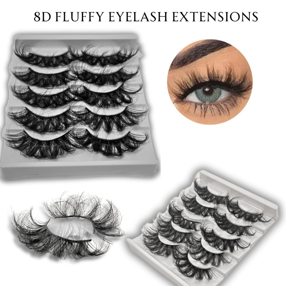 18 mm mink lashes wispy long lasting high quality strip black eyelashes 5 pack
